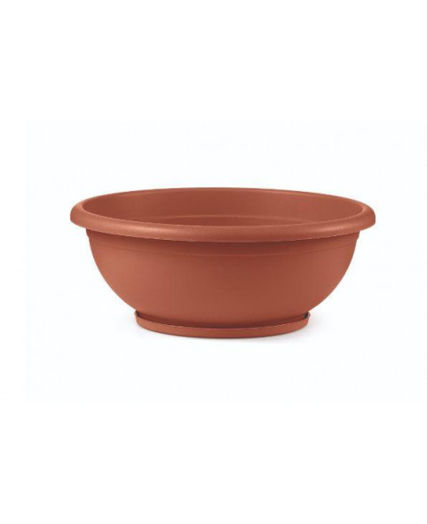 TERRINA C/PLATO NAXOS 80x30h CM TERRACOTA E6