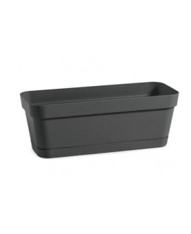 JARDINERA CLEO CLIP 30X12X10h C/BANDEJA ANTRACITA E.12
